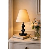 Tu Casa Metal Table Lamp | Off White Shade | Yellow Ambient Light Bedside Lamp for Bedroom Living Room Corner Study Dining Ta