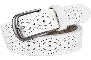 McFanBe Ceinture en Cuir pour femmes Pantalons de Jeans Habillés pour Femmes avec Boucle de Ceinture en Alliage pour Filles