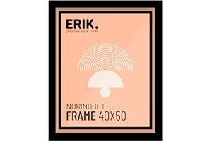Grupo Erik Cornice 40x50 cm Nera - Portafoto da Parete 40x50 cm in MDF Effetto Legno per Poster, Quadri, per Puzzle o Foto | Cornice da Parete con Packaging Protetto durante il Trasporto