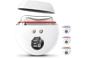 EMS Gua Sha, Robofun Lymphbürsten Gesicht Guasha Elektrisch LED Blau, Grün & Rotlicht Therapie mit 4 Modi, Wärme Massagegerät Gesicht 9 Intensitätsstufen Face Massager Facelift Anti Aging