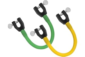 SAVITA 2 Pièces Connecteur de Pointe de Ski pour Enfants, Connecteur de Ski Portable Aide à l'Entraînement au Ski Accessoires de Snowboard pour Enfants, Débutants (Vert, Jaune)