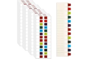 LIQWEI 650 Stück Index Tabs, Selbstklebende A-Z Bunte Weiße Buchstabenregister Wasserdicht Register A-Z Selbstklebende Alphabetische Registerregister Für Büro Notizbuch Lehrbuch(Mehrfarbig)
