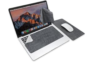 SenseAGE Podkładka pod mysz 3 w 1, wielofunkcyjna podkładka pod mysz z mikrofibry do laptopa, przenośna i nadająca się do prania mata pod klawiaturę, ochrona monitora, czyszczenie monitora, wszystko w