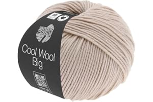 LANA GROSSA Cool Wool Big | Extrafeine Merinowolle waschmaschinenfest und filzfrei | Handstrickgarn aus 100% Schurwolle (Merino) | 50g Wolle zum Stricken & Häkeln | 120m Garn FB 945