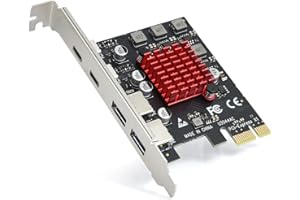 ELUTENG Scheda di Espansione PCI Express a 4 Porte (2 USB-A e 2 Tipo-C), 5Gbps Scheda USB 3.2 Gen1 Compatibile con X1 X4 X8 X16 PC Desktop, Supporto Windows 11/10/8/7/XP