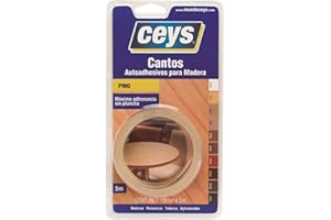 Ceys - Cantos autoadhesivos para madera - Máxima adherencia sin plancha - Color Pino - 19mm x 5m