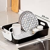 Porsima AKL-060 Black Luxury Plate Dishwasher-Directable Water Flow Dish Basket with Dishwasher-Spoon Holder