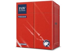 PAW DECOR COLLECTION PAW - Tovaglioli con Tasca per Posate Softpoint (32 x 38 cm) | 50 Pezzi | Perfetto per Pub, Hotel o Caffè | Tovaglioli di Posate | Peperoncino