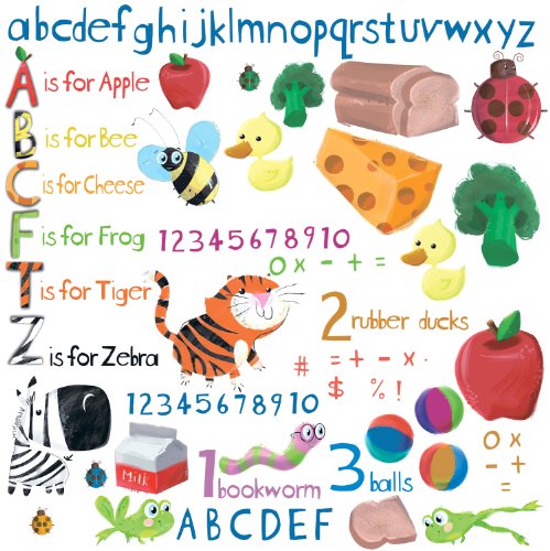RoomMates Repositionable Childrens Wall Stickers Education Station