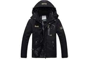 donhobo Womens Waterproof Jacket Winter Warm Fleece with Hood Windproof Camping Hiking Coat