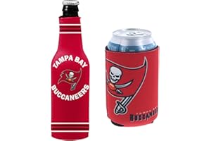 KOLDER Football Can & Bottle Holder Insulator Beverage Huggie Cooler (Tampa Bay Crest/Logo (Buccaneers))