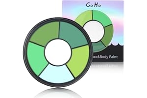 Go Ho 6 Colors Green Face Body Paint,Cream Washable Formula Face Painting for Halloween Cosplay,Body Paint FX Makeup Palette,Professional Face Paint Green Makeup