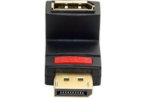 CABLECC CY Up Angled 90 Degree DP DisplayPort Male to Female Extension Adapter