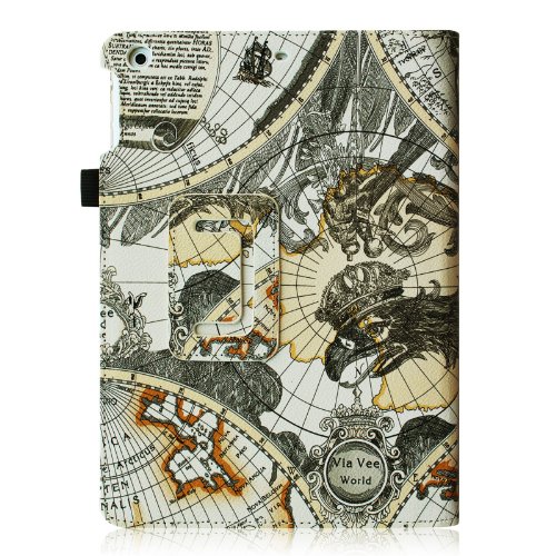 Fintie Apple iPad mini 1 / 2 / 3 Hülle – Slim Fit Foilo Kunstleder Schutzhülle Tasche Etui Case Smart Cover mit Auto Schlaf / Wach, Standfunktion für iPad mini 3 / 2 / 1, Landkarte Design - 9