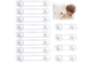 Vinabo Bloc placard Bebe, Sécurité Enfant Bloque, Porte Placard Fenêtre Securite Bébé, Sécurité Serrures Enfant pour Postuler à Tiroirs, Fridge, Protection Sécurite Domestique (4+8 Pièces)