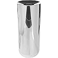 Puresigns BREEZE Jarrón de 19,80 cm, acero inoxidable pulido, color plateado