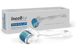 ‎INCELLICE Derma Roller, INCELLICE Derma Roller 1,5 mm, Bartroller mit 540 Nadeln, Scalp Derma Roller für Gesicht und Körper, Professionelle Microneedle Roller für Hautpflege Frauen und Männer
