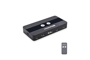 Cable Matters Conmutador KVM Switch USB C doble 4K 60Hz para 2 ordenadores HDMI, DisplayPort y 4x USB 3.0 -Control remoto Thunderbolt 4 USB4 compatible para MacBook Pro XPS Carga de host no compatible