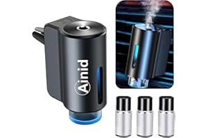 Ainid 2024 - Diffusore intelligente per auto con tre diffusori di aromi per auto regolabili, con 3 aromaterapia, diffusore intelligente per aromaterapia, atomizzatore a ultrasuoni (oceano* 3 olio)