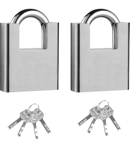ASelected Cadenas Disque Lourd Inox 70 Mm – 3 Clés Fournies – Anti-coupe Pour Portail, Garage, Conteneur