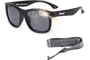 Maesy Occhiali da Sole per Bambina, 1-3 Anni, Protezione Polarizzata UV400, Montatura Flessibile e Pieghevole, Cinturino Elastico Regolabile, Occhiali da Sole Sicuri e Comodi per Bambino, Luca