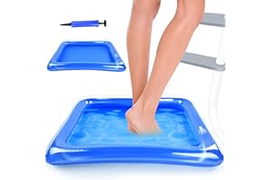 DIELOVEHUA Nadmuchiwana kąpiel stóp, 60 x 45 cm, basen z pompą, do schodów wejściowych, domowe SPA, akcesoria do podwyższonego basenu, niebieski