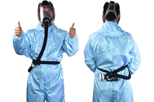 Toplionace Maschera per Respiratore di Sicurezza - Sistema di Respirazione a Spruzzo Portatile con Maschera Antigas Alimentata ad Aria Alimentata a Flusso Costante Elettrico