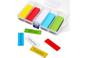 UTOMAG Imanes para Pizarra Magnética - 75x25 mm, 100 Piezas - Etiquetas Magnéticas Escriturables y Borrables de Colores, Adecuadas para Tableros Magnéticos, Neveras y Refrigeradores
