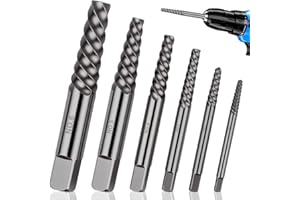 BSTDAYEVER Schraubenausdreher Set Profi Linksausdreher Set Screw Extractor 6Stk Ausdreher Schraubenlöser Linksdreher Schrauben Ausdrehwerkzeug Schraubenentferner Zum Entfernen BeschäDigter Schrauben