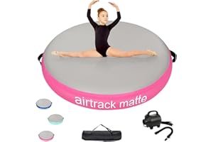 AIRTRACK MATTE Airspot ginnastica artistica rotundità，diametro 100/140CM di altezza di 20CM ginnastica Tappetino da Ginnastica Gonfiabile Artistica Materasso Yoga Taekwondo con Pompa elettrica