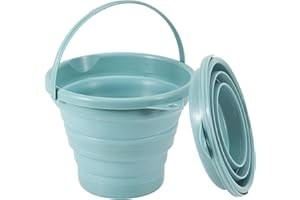 YZPKLHW 3L Foldable Bucket, 3L Folding Bucket, Cleaning Bucket, Foldable, Sandcastle Beach Bucket, Space-Saving, Foldable Water Bucket for Outdoor Fishing, Sandpit, Camping Bucket - Blue (Blue)