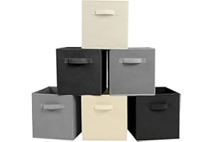 powerking Faltbarer Aufbewahrungswürfel, faltbare Stoff-Aufbewahrungswürfel und Stoff-Aufbewahrungs-Organizer-Schublade für Schrank und Spielzeug-Aufbewahrung (klassische Farbe)