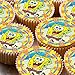 Produktbild 24 Kuchen Topper 4 cm auf Zuckerguss Cupcake Bilder - Spongebob Schwammkopf Happy Birthday