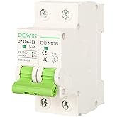 DEWIN DC Circuit Breaker,2P 1000V 32A Miniature Automatic Switches Photovoltaic Circuit Breaker with Overload and Short Circu