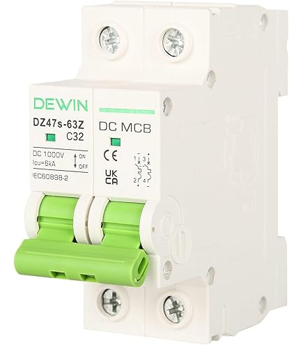 Interruttore DC Per Impianti Fotovoltaici | D100A DC500V 2P | Protezione Da Cortocircuito Per Energie Rinnovabili | Montaggio Su Guida DIN