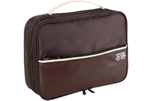 FAVORTALK Tech Pouch Travel Electronics Accessories 3 Layer Cable Storage Organiser Universal Gadget Bag for Power Bank Charger Headphone Mouse Hard Disk Adapters etc, Brown B21607