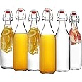 Voidrop-Swing Top Glass Bottles-1L-Flip Bottles With Airtight Caps for Home Brewing, 2nd Fermentation, Water Kefir, Beverages, Soda, Oils, Vinegar, Limoncello, Reusable Water