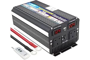 LVYUAN 3000W /6000W Power Inverter DC 12V to 230V 240V AC 5V USB Port with Wireless Remote, Soft Start, Dual LED Voltage Display and Double Fans - Car Caravan Camping Boat Converter