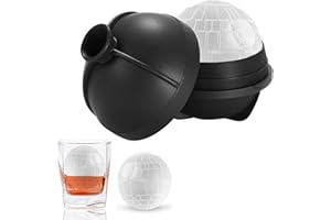 XIZAO Bac à Glaçons en Moule Silicone Moule à glaçons Star Wars Étoile de la Mort 7 cm Rond Grande Bac a Glacon avec entonnoir pour Boissons Cocktails Chocolat