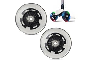 mizikuu 2 PCS Ruote Luminose LED, 100 mm Ruote Luminose per Monopattino Ruote Luminose per Scooter con Cuscinetti ABEC-9 per Tutti i Tipi di Scooter con Pneumatici da 100 mm