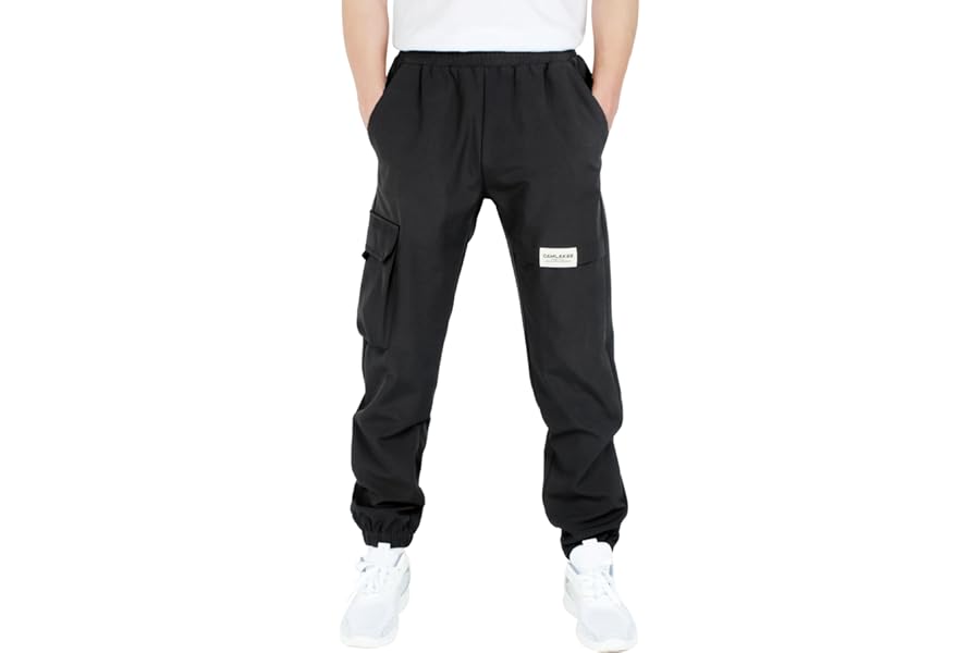 CAMLAKEE Kids Waterproof Trousers Boys Softshell Outdoor Trekking Cargo Joggers Pants