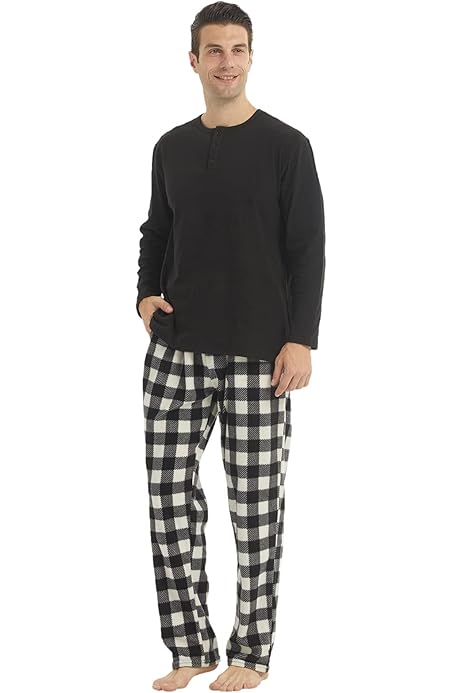 Pyjama Femme En Flanelle Douce - Pantalon Large Taille élastique - Confort Chaud Pour L'hiver Et Noël