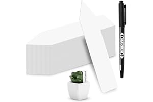 MOXYOY 110 Pcs White Plastic Plant Labels & Markers,10 CM Reusable Plants Name Tags,Plant Label and Pen for Outdoor Plants,Garden Labels,for Herb, Seed, Flower, Potted Plants (Pointed)