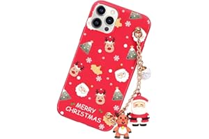 Vauki Funda para iPhone 12 Pro MAX 6.7" Cárcasa con Cadenas Ciervo de Navidad 3D Muñecas Silicona Suave TPU Bumper Protector Cover Christmas Dibujos Navideñas Doll móvil Case, Santa Claus