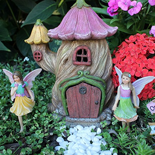Fairy Garden House – Zubehör Kit & Miniatur-Feen – House ist 17,8 cm (18 cm) hoch – Tür kann offen breit – von pretmanns - 2