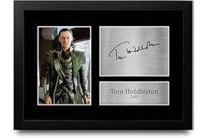 HWC Trading A4 FR Tom Hiddleston Avengers Loki Avengers Loki Geschenke gedruckt Autogramm Bild für TV-Fans signiert - A4 Eingerahmt