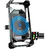 Motorrad Handyhalterung, 2 in 1 QI Drahtloses und QC 3.0 USB-Ladegerät Motorrad Handyhalter mit 360° Drehba Halter Verstellba