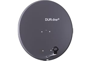 DUR-line MDA 80cm Anthrazit - Aluminium Satellitenschüssel mit LNB Feedhalterung - Sat Antenne Spiegel Anlage [Digital, Camping, Astra 19,2°, DVB-S/S2, Full HD, 4K, 3D]