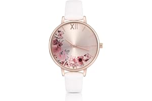 KIMOMT Damenuhren Lederband Luxus Quarzuhren wasserdichte Mode Kreative Armbanduhr für Damen Mädchen Damen