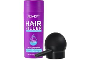 HUNELAER Hair Fibres With Spray - hair Building Fibres & Hair Fibers for Thinning Hair Instantly Undetectable & Natural,Completely Conceals Hair Loss Hair Filler Power Hair Thickener & Topper for Women Black